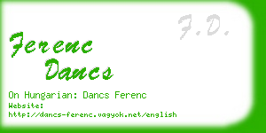 ferenc dancs business card